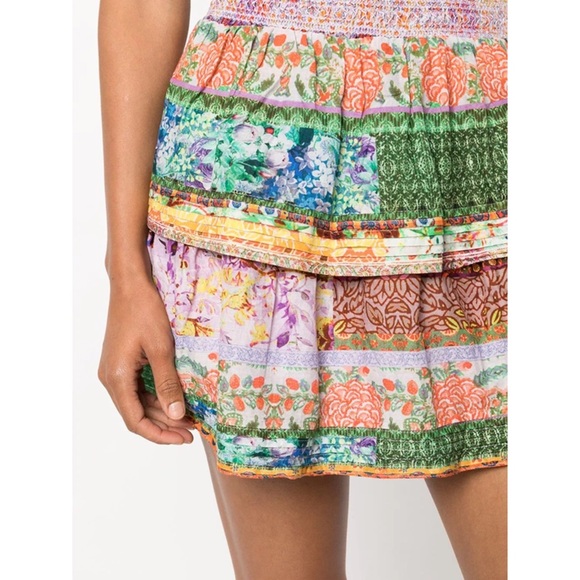 Alice + Olivia Jojo Tiered Ruffle Miniskirt in Vintage Summer Lavender - Picture 4 of 13